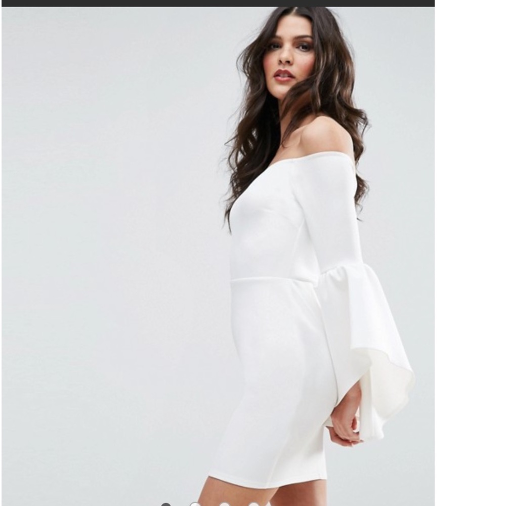 Bell sleeve, off shoulder dress